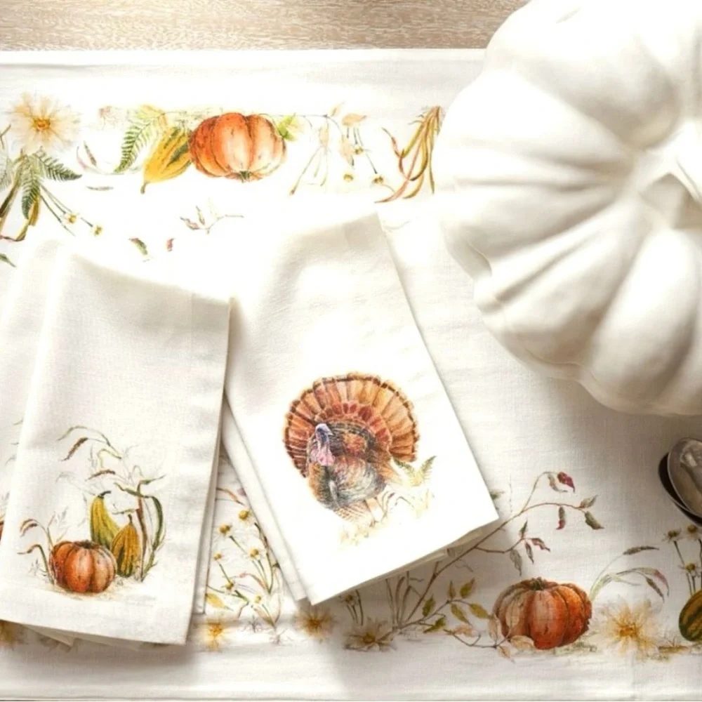 Pottery Barn Bedford Harvest Cotton/Linen Table Runner